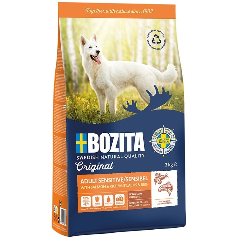 Bozita Original Adult Sensitive Skin & Coat koeratoit 3kg
