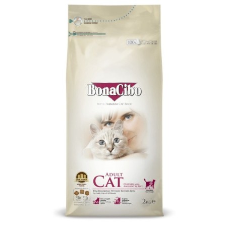 BONACIBO CAT Adult kanaliha ja anšoovistega kassitoit 2kg