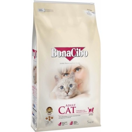 BONACIBO CAT Adult kanaliha ja anšoovistega kassitoit 5kg