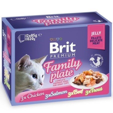 Brit Premium Delicate Jelly Family multipakk märgtoit kassidele 12x85g