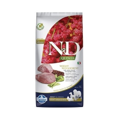 Farmina N&D Quinoa Weight Management kuivtoit koerale lambaliha ja brokkoliga 2,5kg