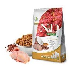 Farmina N&D Quinoa Skin & Coat kuivtoit koerale vutilihaga 7kg