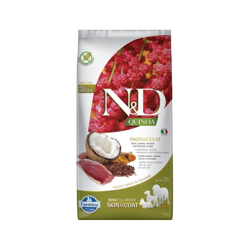 Farmina N&D Quinoa Skin & Coat kuivtoit koerale pardilihaga 7kg