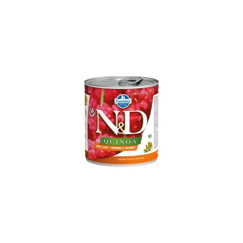 Farmina N&D konserv koerale Quinoa Skin heeringa ja kookosega 285g