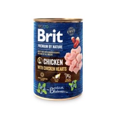 Brit Premium by Nature konserv Chicken with Hearts koertele 400g