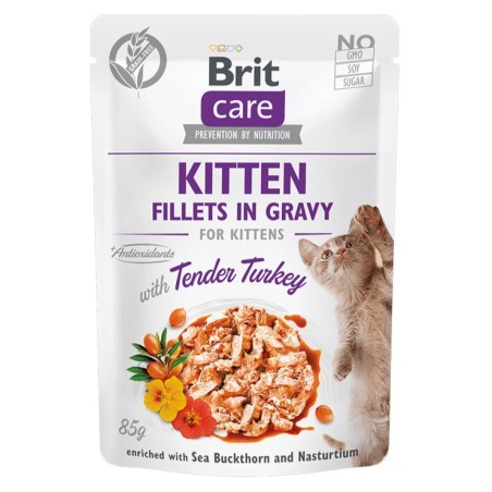 Brit Care Fillets in Gravy Turkey Kitten märgtoit kassipoegadele 85g