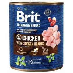 Brit Premium by Nature konserv Chicken with Hearts koertele 800g
