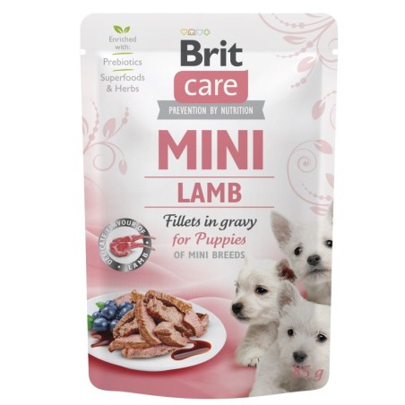 Brit Care Mini pouch Lamb fillets in gravy einekotike kutsikatele 85g