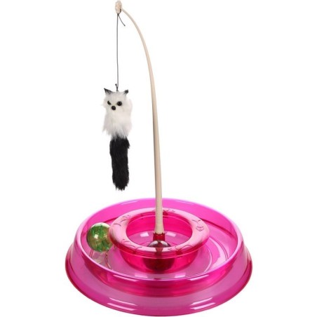 Flamingo Tibo Circuit roosa mänguasi kassile 27x27x38cm