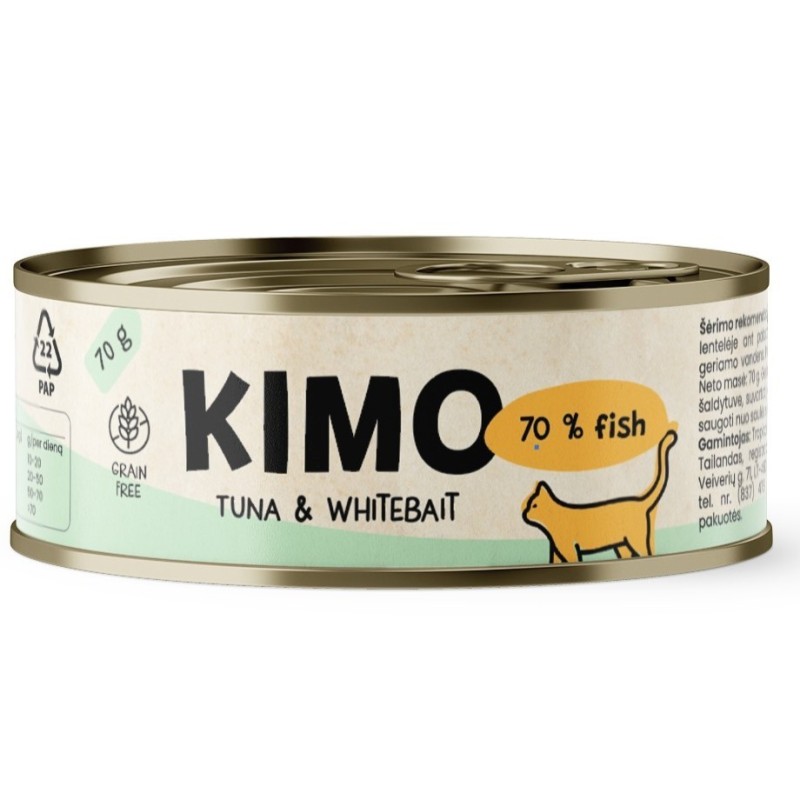 Kimo Tuna & Whitebait konserv kassidele 70g