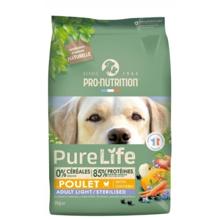 Pure Life Dog Light & Sterilized ülekaalulistele ja steriliseeritud koertele 12kg