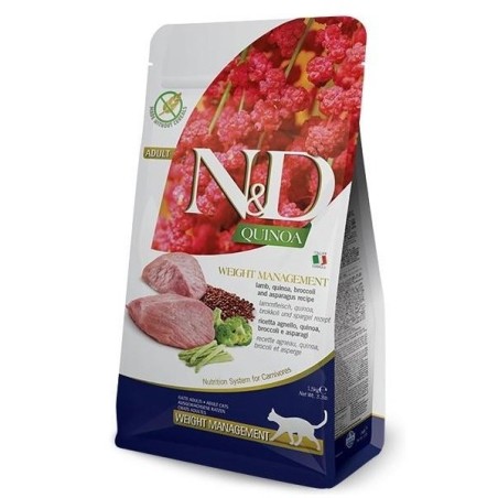 Farmina N&D Quinoa Weight Management kuivtoit kassile lambaliha ja brokkoliga 1,5kg