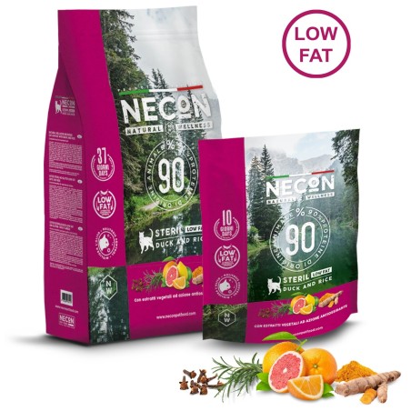 Necon Low Fat pardi ja riisiga täissööt steriliseeritud kassile 10kg