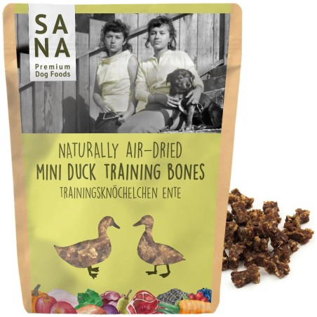 SanaDog Mini Duck Bones õhk-kuivatatud treeningmaius pardilihast 100g