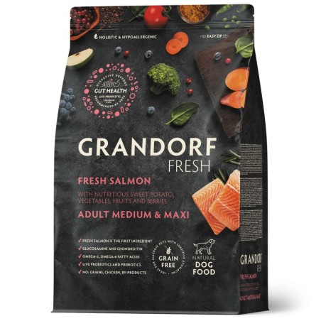 Grandorf Fresh värske lõhefilee ja bataat keskmistele ja suurtele koertele 1kg