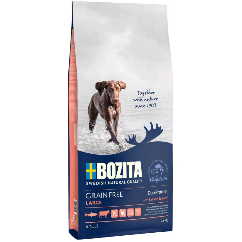 Bozita Grain Free LARGE lõhe ja veiselihaga koeratoit 12kg