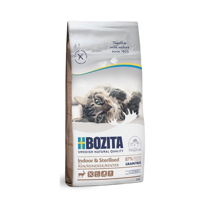 Bozita teraviljavaba põhjapõdralihaga kuivtoit kassile 2kg
