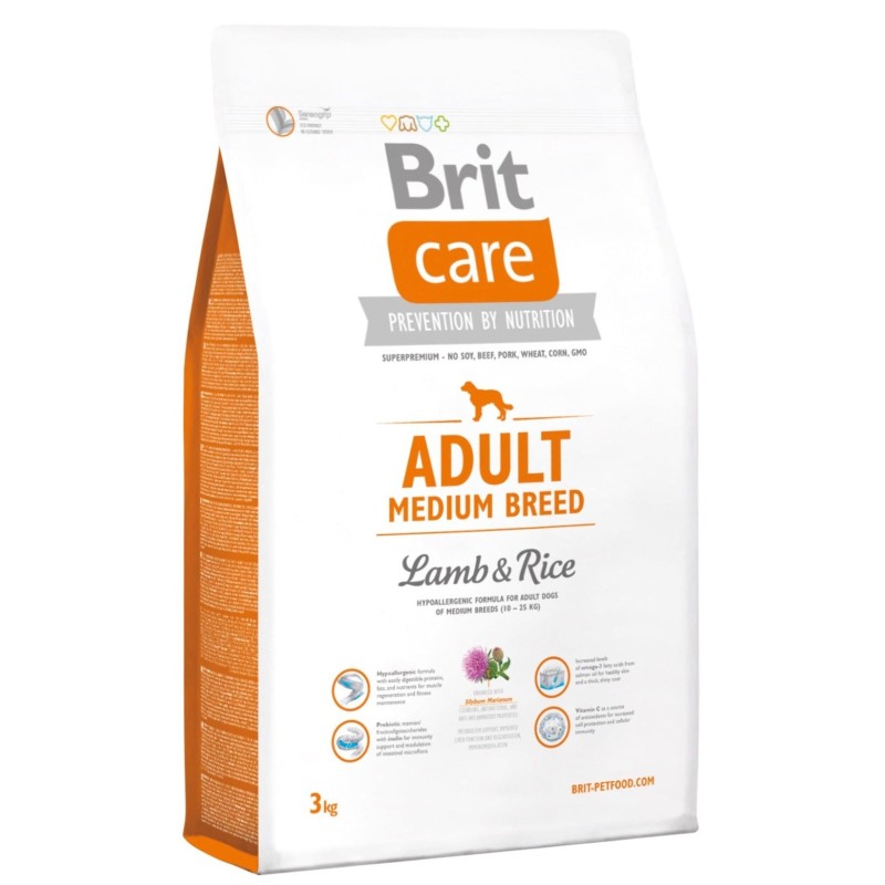 Brit Care Adult Medium Breed Lamb & Rice koeratoit 3 kg