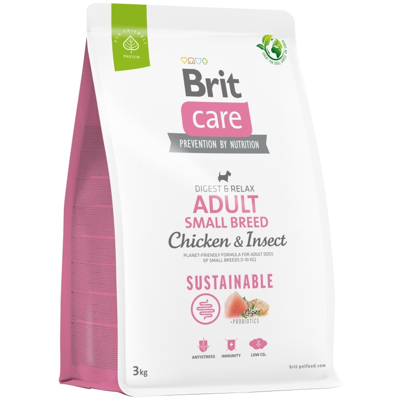 Brit Care Sustainable Adult Small Breed Chicken & Insect koeratoit 3kg