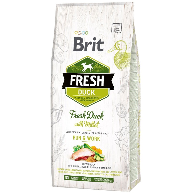 Brit Fresh Duck & Millet Adult Run & Work koeratoit 12kg