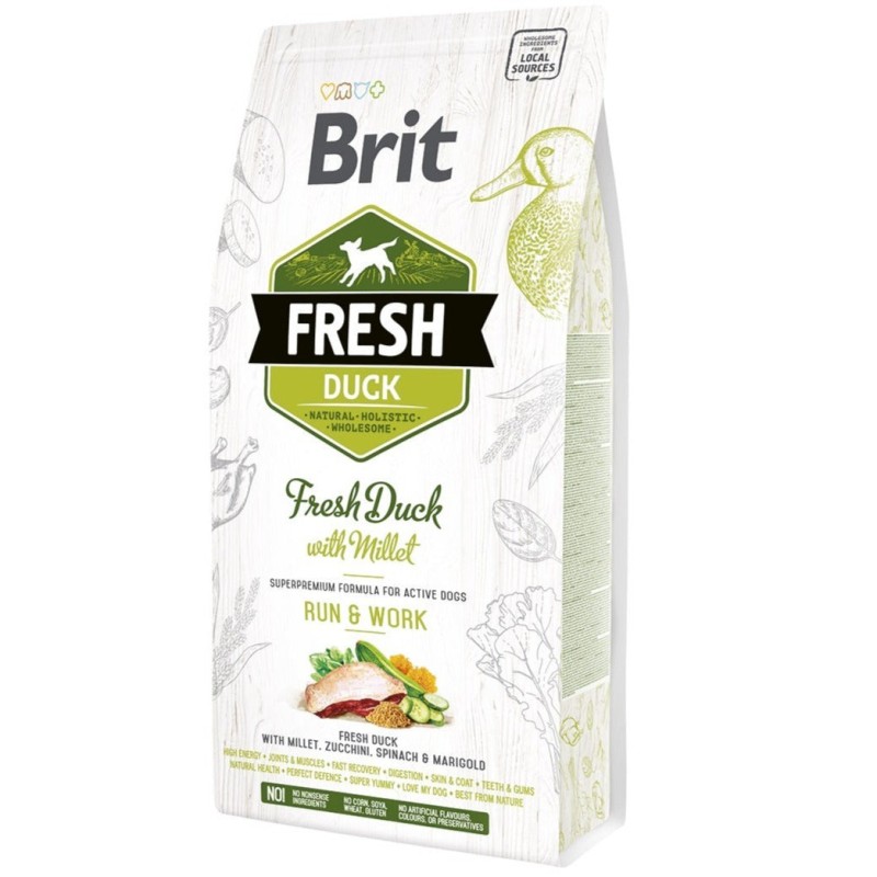 Brit Fresh Duck & Millet Adult Run & Work koeratoit 2,5kg