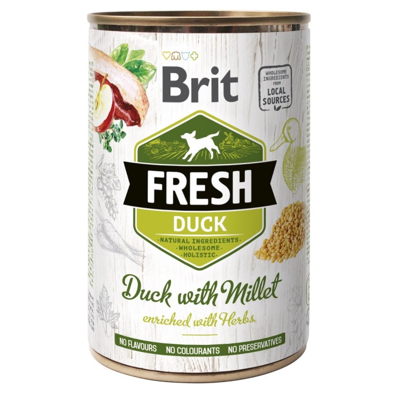 Brit Fresh Duck with Millet konserv koertele 400g