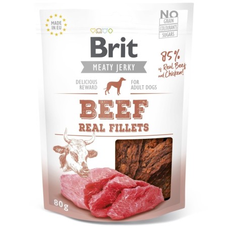 Brit Jerky Beef Real Fillets Snack närimismaius koertele 80g