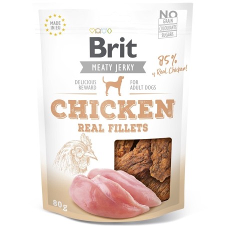 Brit Jerky Chicken Real Fillets Snack närimismaius koertele 80g