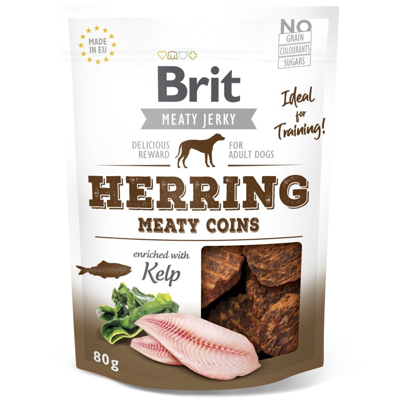 Brit Jerky Herring Meaty Coins Snack närimismaius koertele 80g