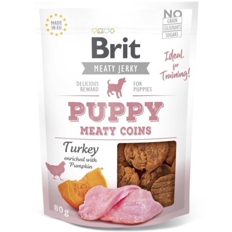 Brit Jerky Puppy Turkey Meaty Coins närimismaius kutsikatele 80g