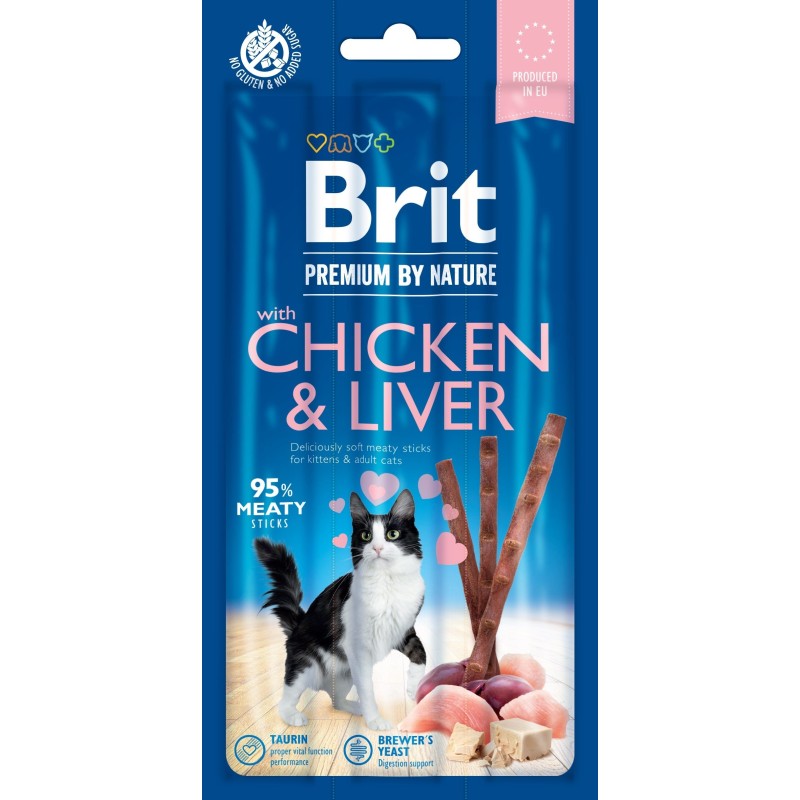 Brit Premium Cat Snack Chicken & Liver maius kassile 3tk 15g