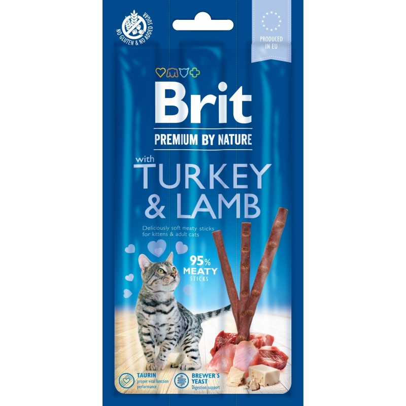Brit Premium Cat Snack Turkey & Lamb maius kassile 3tk 15g