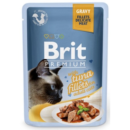 Brit Premium einekotike kassile Tuna Fillets in Gravy 85g