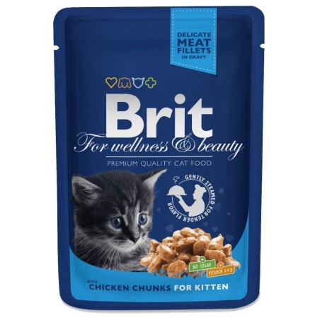 Brit Premium Kitten einekotike kassipojale Chicken Chunks 100g