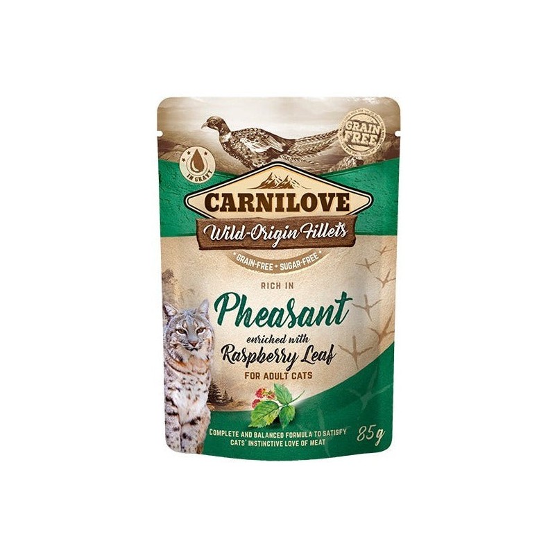 Carnilove Cat Pouch Pheasant with Raspberry Leaves einekotike kassidele 85g