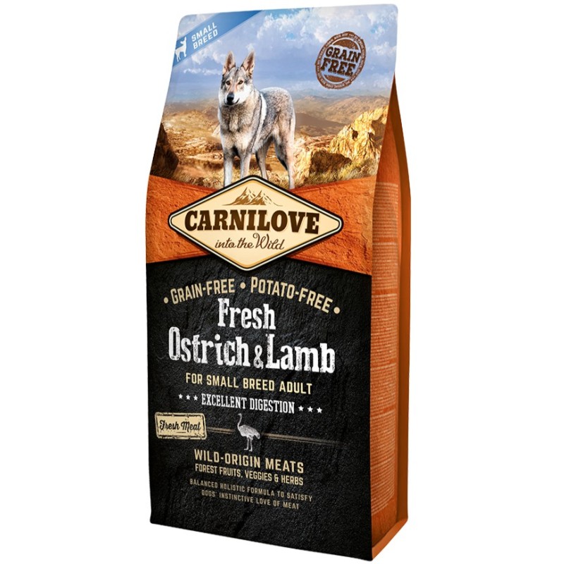 Carnilove Dog Fresh Small Adult Ostrich & Lamb koeratoit 6kg