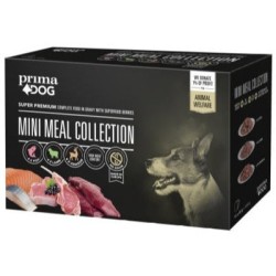 PrimaDog Mini Meal koerainete valik hirveliha, lambaliha ja kala kastmes 12x85g