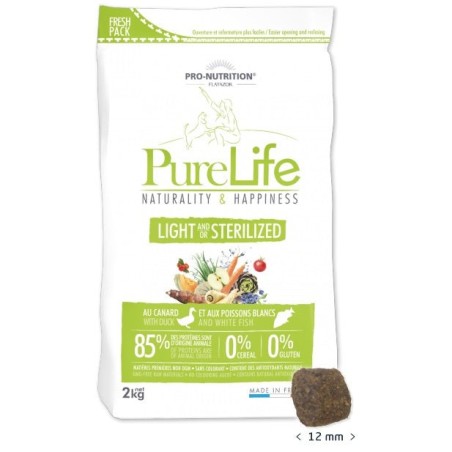 Pure Life Dog Light - Sterilized Pardiliha ja Valge kalaga 12+1kg
