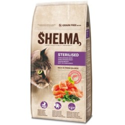 Shelma teraviljavaba täissööt steriliseeritud kassidele lõhega 8kg