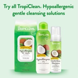 TropiClean looduslik seebivaba õrnatoimeline šampoon allergikutele, kutsikatele ja kassipoegadele 355ml